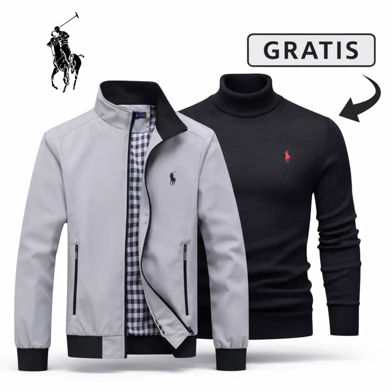 Casual Zip-Up Bomberjacke Premium + GRATIS Pullover