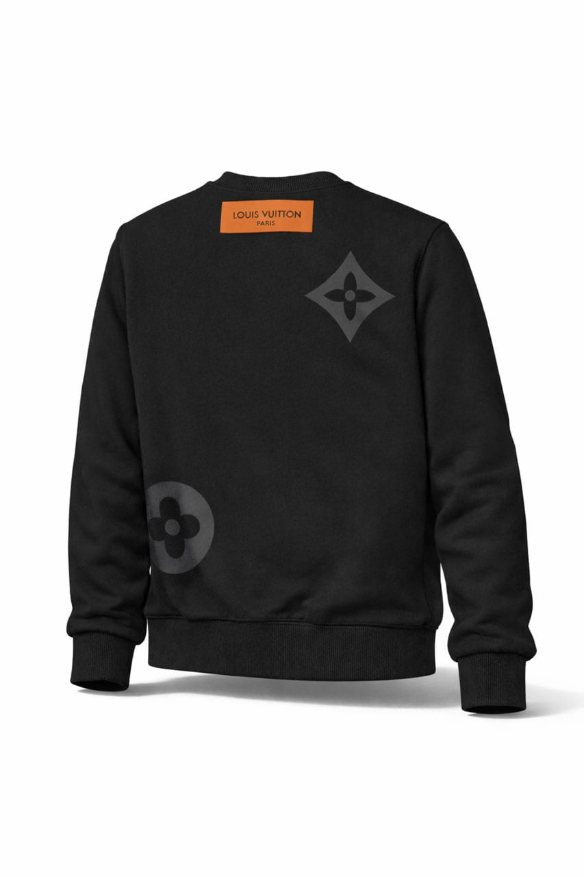 LV Tonal Logo Crewneck Sweatshirt – Black