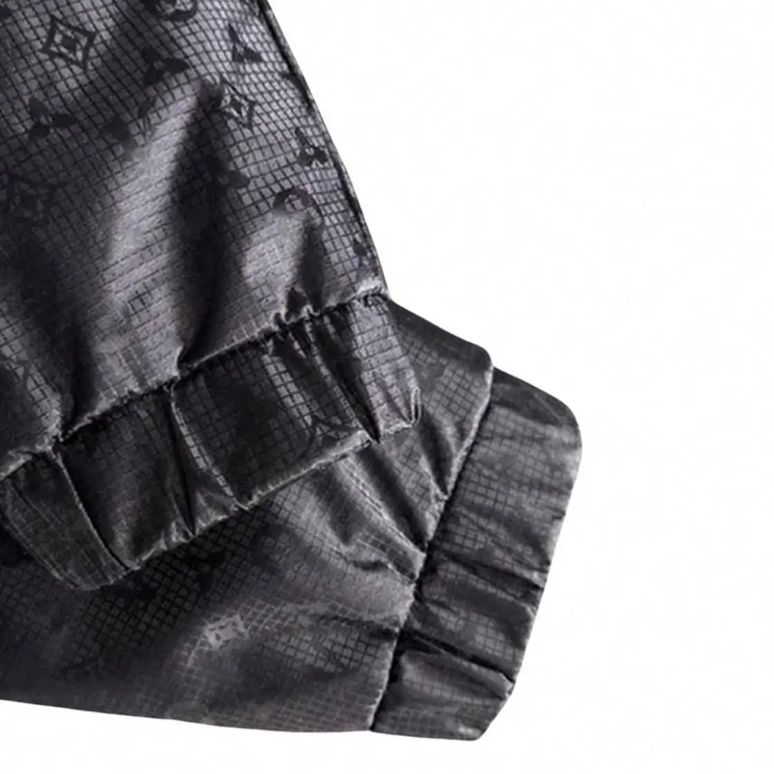 Glossy Monogram Puffer Jacket - Black