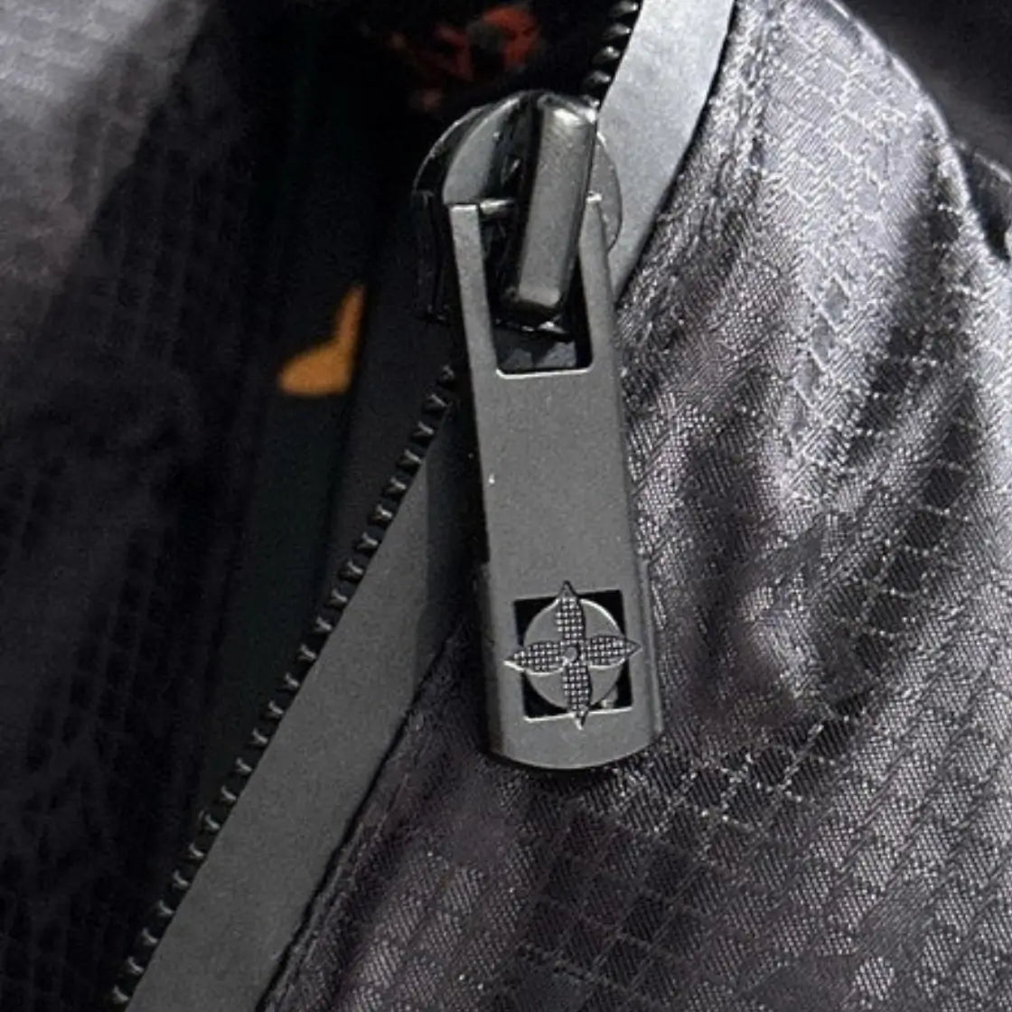 Glossy Monogram Puffer Jacket - Black